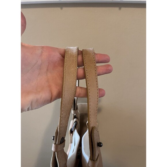 Botkier Cotton Canvas Woven Tote White & Brown Medium Purse - Picture 9 of 13